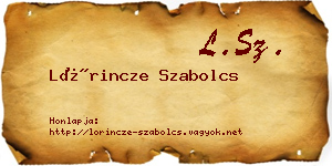Lőrincze Szabolcs névjegykártya