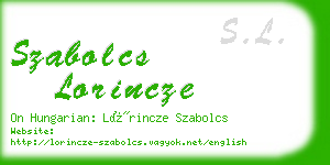szabolcs lorincze business card